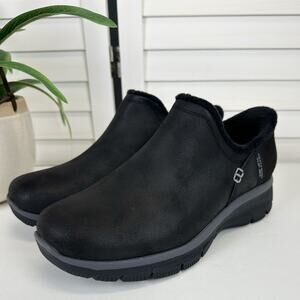 Skechers‎ 7.5W Black Easy Going Modern Hour Slip Ins Loafers Faux Fur Lined Shoe